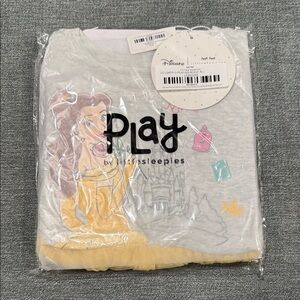 Little sleepies Disney Belle Castle long sleeve tiered mesh peplum top 4T NWT